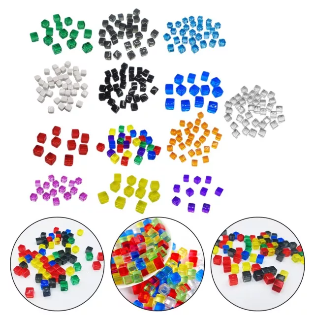 Klares Acrylwürfel-Set für Mathematikunterricht Tischspiel 200-teilig transpar