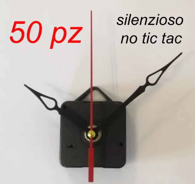 50pz MECCANISMI OROLOGIO SILENZIOSO parete muro movimento meccanismo goccia kit