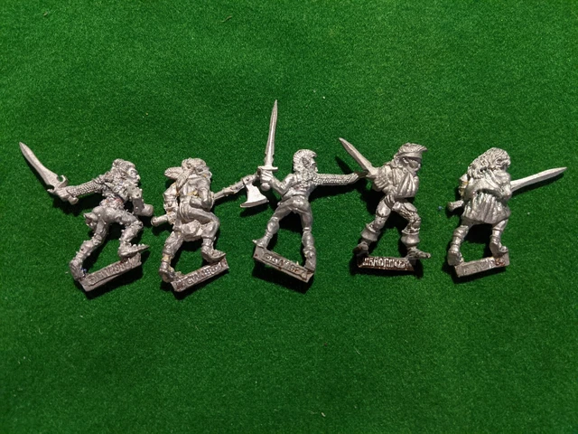Games Workshop Metal Wood Elf Wardancers Rare 1980s OOP x 5