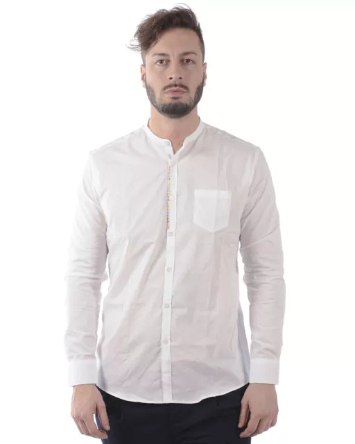 Camicia Daniele Alessandrini Shirt Cotone Uomo Bianco C1578B1076G3701 2