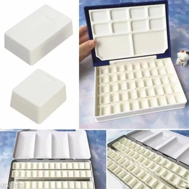 24 x Watercolour Case Drawing Palette Box Half Paint Art Water Colour Empty Pans