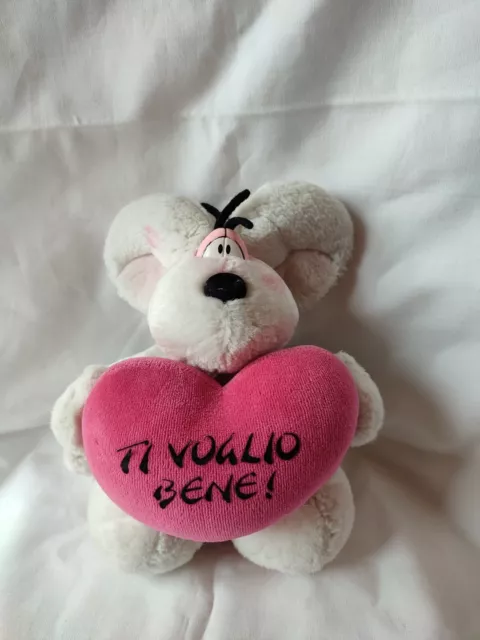 Peluche Pupazzo Topolino Topo Diddle Bianco Cuore 20 Cm Collezione