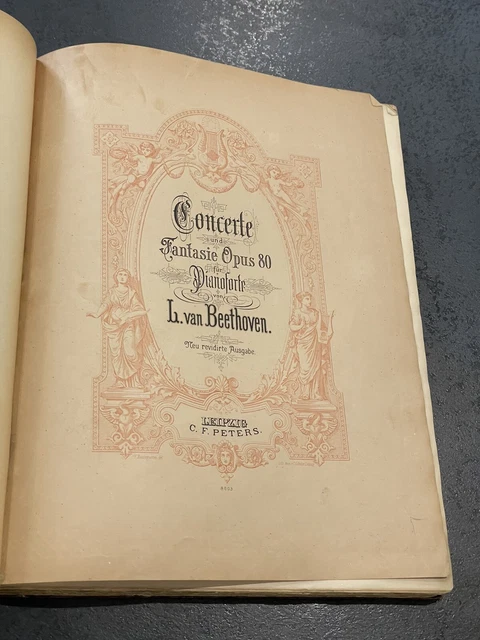 Livre Partition Musique ancien Concerte Fantasie Op 80 Pianoforte Van Beethoven