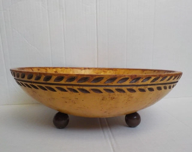 Vintage Munising Bowl footed w/ detailed trim 11" Oval