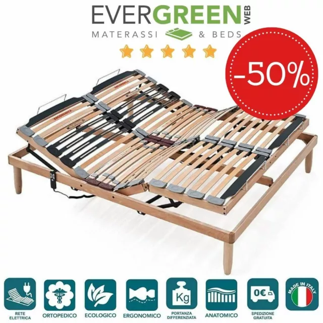 EVERGREENWEB ✅Rete Letto a Doghe in Legno ORTOPEDICA Rinforzata + 4 Piedi GRATIS