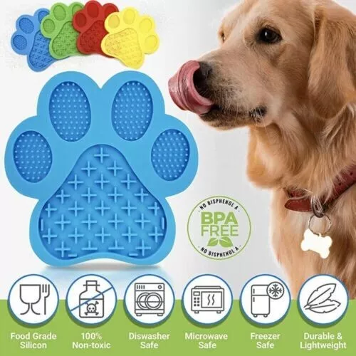 Paw Pet Lick Mat Dog Puppy Cat Distraction Treat Silicone Surface Eat Plate