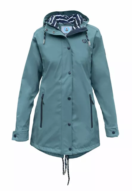 Madsea Femmes Imperméable Ciré petrolblau Veste Parka