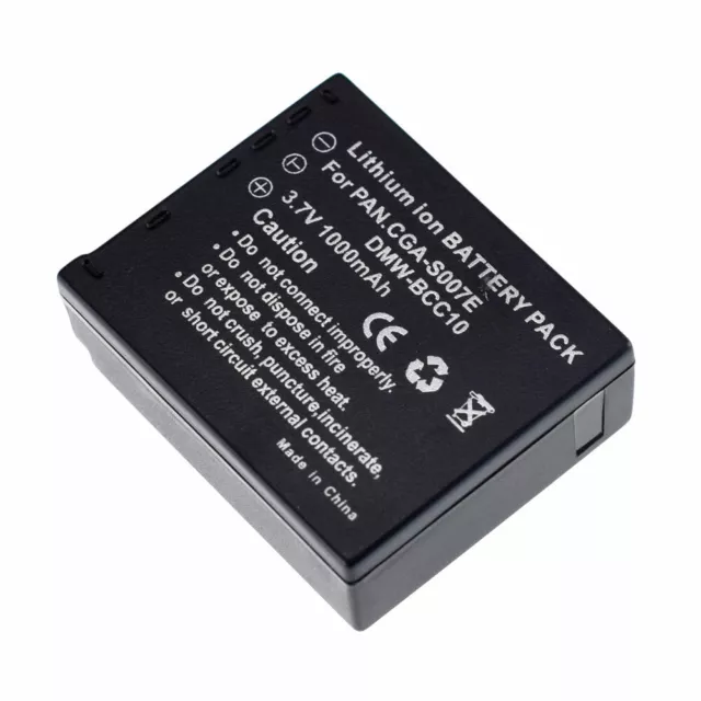 CGA-S007E S007 Battery for Panasonic Lumix DMC TZ1 TZ11 TZ15 TZ3 TZ4 TZ5 TZ50