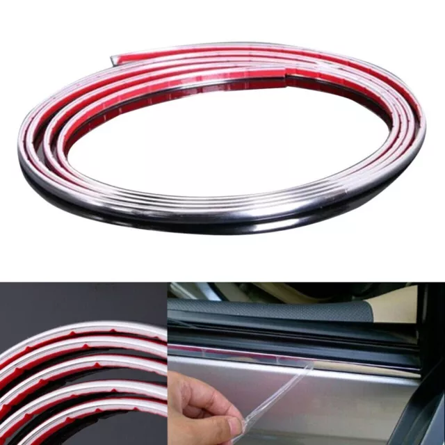 Chrome Trim Moulding for Car Door, 6mm x 2m, Easy to Apply and Protect