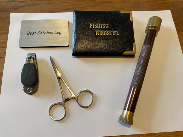 Fly fishing job lot priest,nippers,flybox and flies forceps,logs,trout