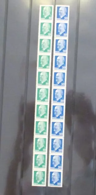 DDR -2x 11er - Streifen `Ulbricht´ mit Nr. , Mi. 846 + 937 je ZK R mit Wz.1, xx!