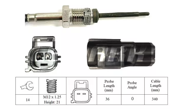 Lemark LXT091 Échappement Gas Capteur Température Egts Remplace 1381181,1480867