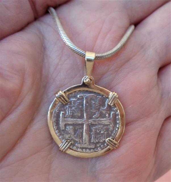 Solid Atocha Shipwreck Treasure Mel Fisher Silver Coin Pendant