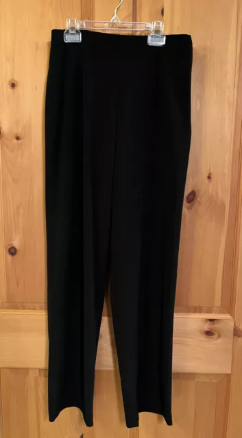 🌸Coldwater Creek Women’s Dress Pants Size 6 Black Straight Leg Stretch Side Zip