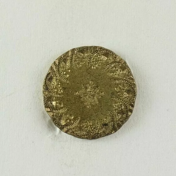 1820s-30s Double Gilt No.2 Flower at Center Ornate Waves Design Button E3DT