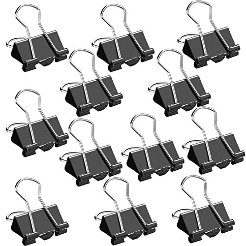 130 PCS Small Binder Clips, 3/4 inch, Paper Clamps, Binderclips, Black Clips