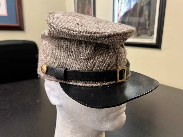 Civil War reenacting, CS Medium Grey Jean Cloth Forage Cap, SZ 7 3/4 (XL), NEW