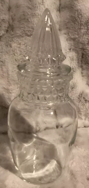 Antique 9.5” Tiffin Dakota Clear Glass Apothecary Pointy Top Candy Jar (1800s)