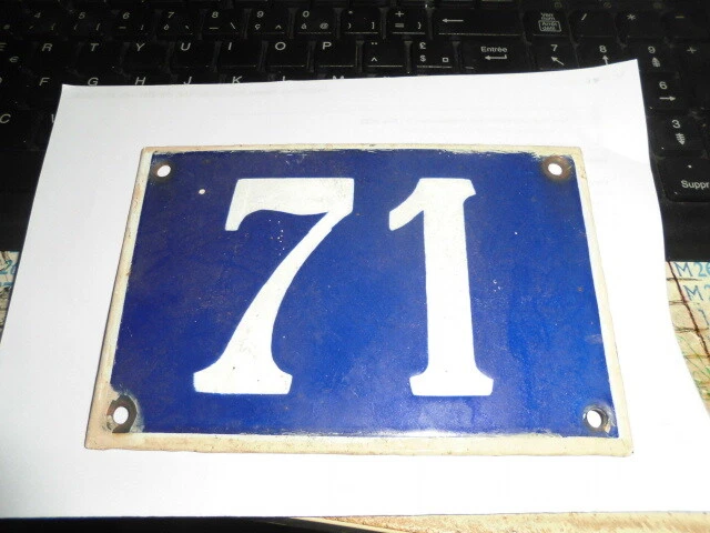Plaque Émaillée Ancienne Numéro De Rue 58 - Bleu 10x15cm - Décoration Murale