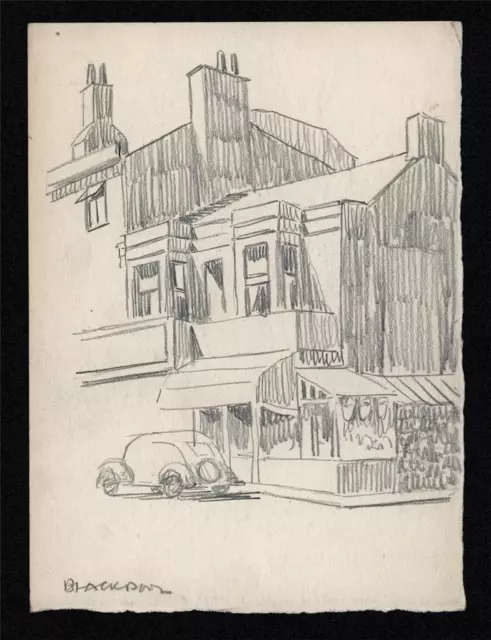 VICTORIA STREET BLACKPOOL - Pencil Drawing c1950's - 20TH CENTURY 3