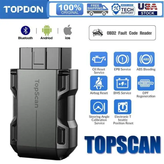 🔥TOPDON TopScan OBD2 Diagnostic Tool Scanner Full System Bluetooth Code Reader