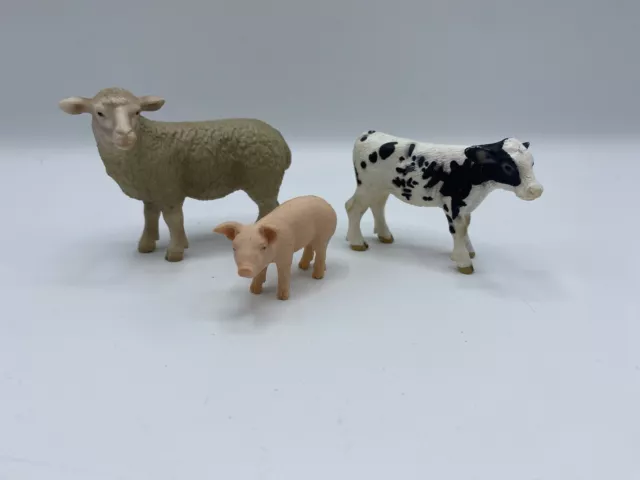 Schleich Farm Animals Pig Piglet Cow Calf Sheep Lamb Toy Figures