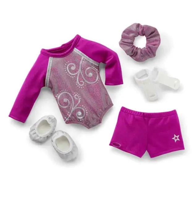 New American Girl Somersault Sparkle Gymnastics Outfit Set~Purple Set Truly Me