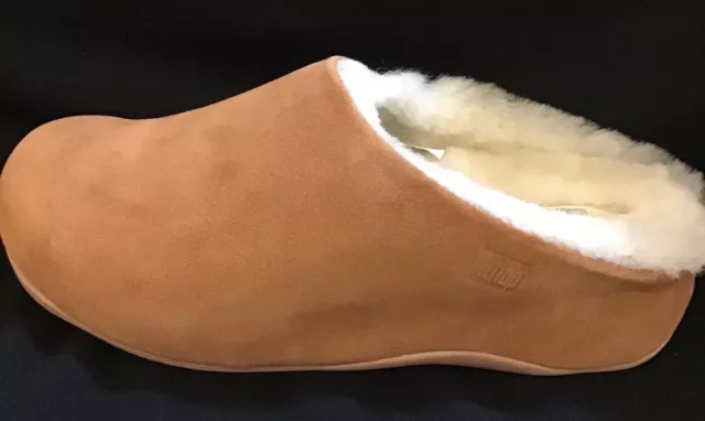 FITFLOP NIB SHUV SUEDE & SHEARLING LINED CLOG LIGHT TAN Size 8
