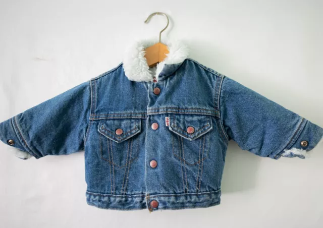 Vintage Toddler 9 Months Little Levi’s Sherpa Lined Denim Jean Jacket Infant EUC Vintage Toddler 9 Months Little Levi’s Sherpa Lined Denim Jean Jacket Infant EUC
