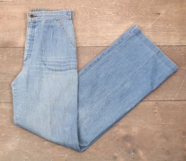 VTG Women's 70s Levi's Denim Bell Bottom Jeans 1970s Sz 29 Orange Tab High Rise