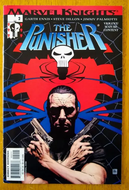 The Punisher #2 Marvel Knights Comic 2001 Garth Ennis Tim Bradstree Spiderman.