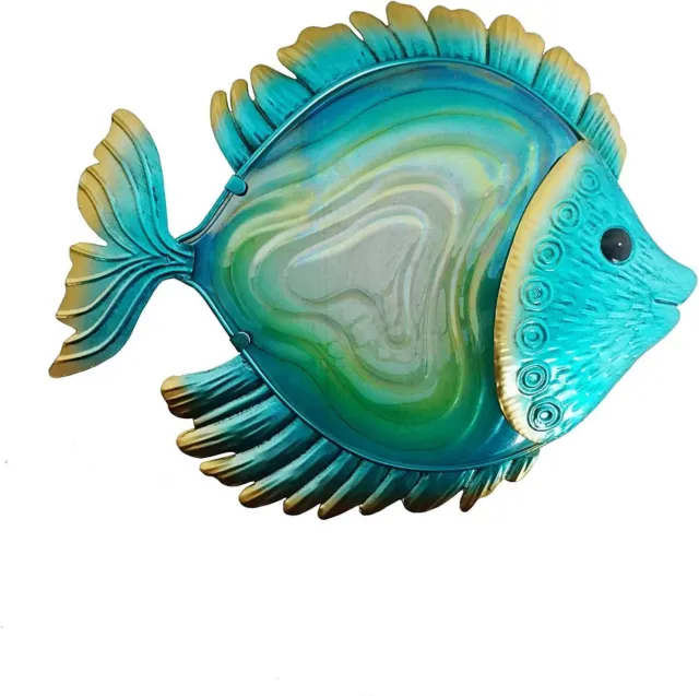 Comfy Hour Under the Sea Collection 14  Metal Art Ocean Fish Wall Decor Blue