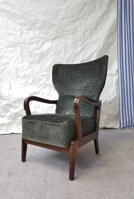Vtg Early Mid Century Lounge Chair Armchair Danish Italian Retro #2311 3