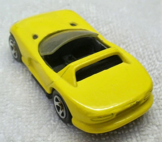 1992 HEISSRÄDER - 1/64 gelb Druckguss-Dodge Viper RT/10 Auto-Malaysia sehr guter Zustand + 2