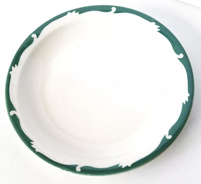 Syracuse China Plate Restaurant Ware 6.5" Wintergreen White Green Vintage Retro