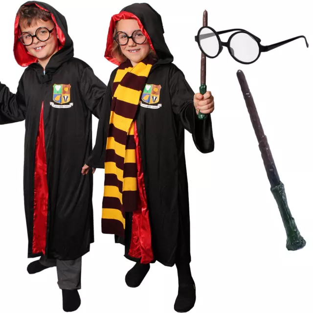 Childs Wizard Costume World Book Day Character Magical Boys Girls Fancy Dress