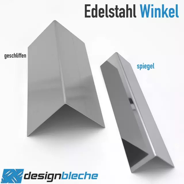 L Winkel Edelstahl Leiste bis 200cm Abdeckleiste VA Winkelprofil L Profil 0,8 mm