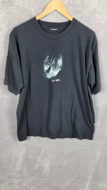 Vintage Kurt Cobain Shirt Men's Large Black Crewneck 90's Single Stitch Nirvana