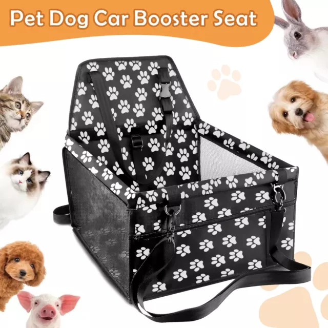 Pet Car Carrier Bed with Safety Belt for Dog/Cat Puppy/Travel Booster Seat Black