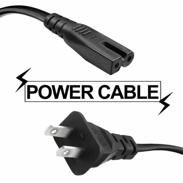 Aprelco 5ft UL 2 Prong AC Power Cord Cable Lead For Vizio Sharp Sanyo Emerson TV