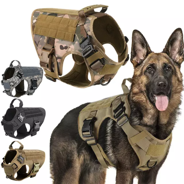 Military Large Dog Harness Pet German Shepherd K9 Malinois Training Vest Tactica