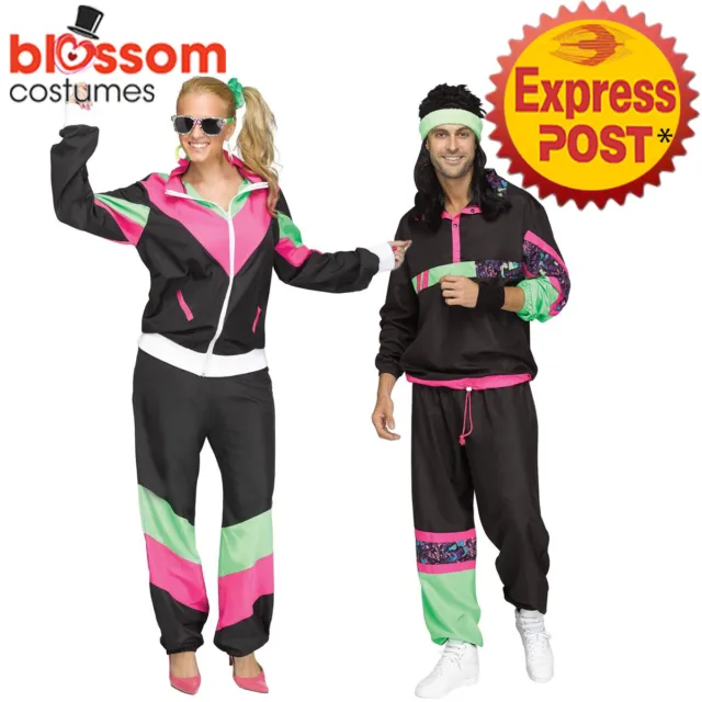 K681 Couple Womens Mens 80s 90s Sweat Tracksuit Costume Shell Suit Retro Outfit