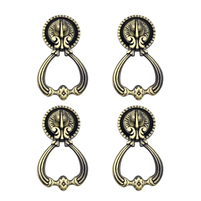 4 Pcs Metal Door Handle Furniture Knobs Vintage Drawer Pulls Single Hole