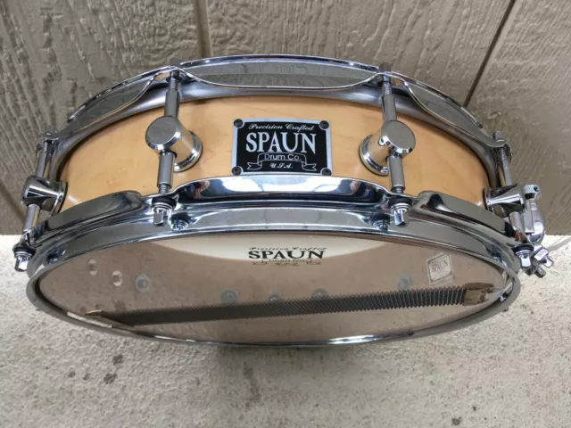 Spaun USA Custom 4x14" 8 Ply Maple Piccolo Snare Drum ,nr mnt shape. BEAUTY!