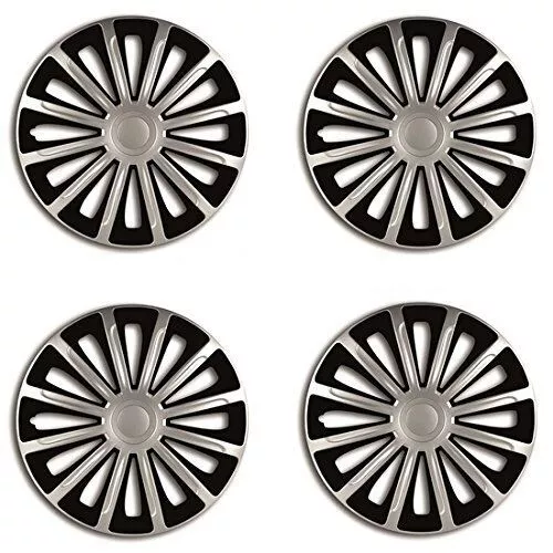 15" Black & Silver wheel Caps Plastic Covers Set of 4 Vauxhall Vivaro Van R15