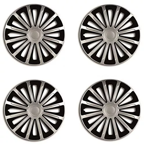 Vauxhall Vivaro Traffic Van 16" Trend Black & Silver Wheel Trims Caps Set of 4