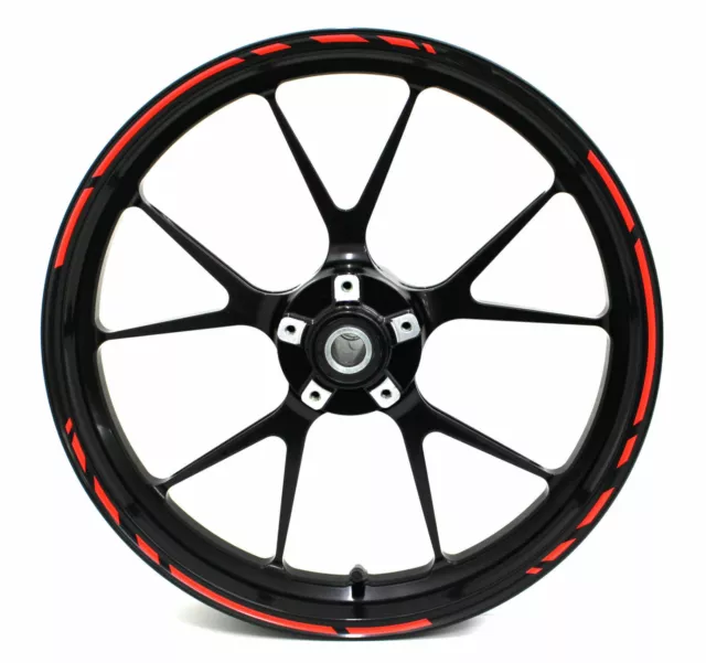 Rim Autocollants Vitesse Fluo Rouge Moto Sticker Jante Voiture MR002