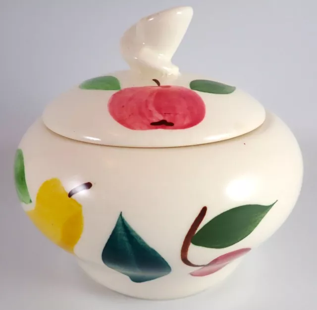 Vintage Pear Apple Cherry Lidded Sugar Bowl Stetson STT419 Pottery