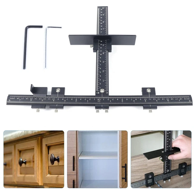 HARDWARE INSTALL Jig Tool Drawer Pull Handle Punch Locator