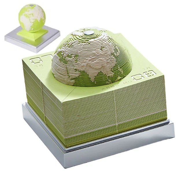 EARTH CALENDAR 3D Art Memo Pad 2024 RipAway Paper Carving Sticky